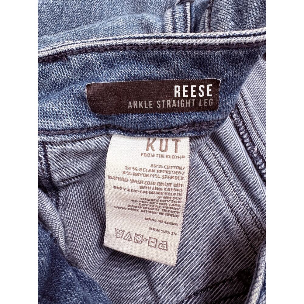 Utility Workwear KUT from the Kloth Reese Cargo Straight Ankle Medium Wash Jeans - Picture 13 of 15